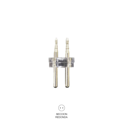 Conector tubo flexilux/flexiled 2 vias 13 mm "recto-punta"
