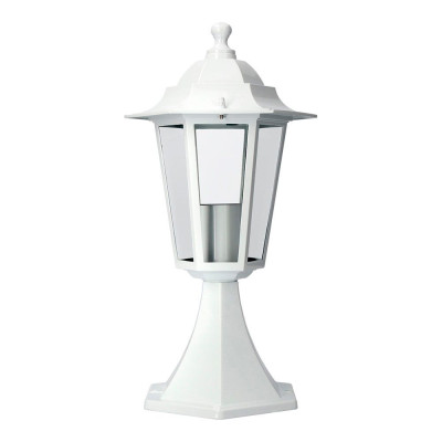 Aplique exterior zurich de aluminio y cristal e27 60 w sin bombilla, color blanco, pedestal