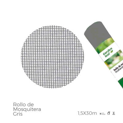Rollo de mosquitera, gris, 1,50 x 30 m