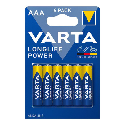 Pila alkalina longlife power aaa - lr03 (blister 6 uds) ø10,5x44,5mm