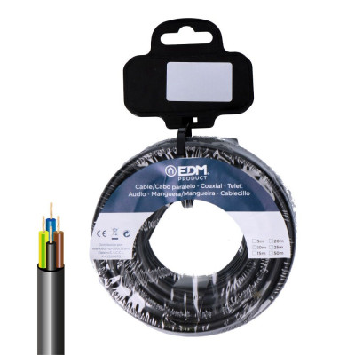 Carrete manguera tubular vv-k06/1kv 4 g 1,50 mm² negra, 15 m