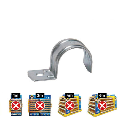 Grapa para cable tubular ø25 x 25 mm 925f, metalizado, caja 100 uds