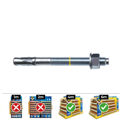 Anclaje homologado ce bap ø8 x 95 mm/30 zincado, caja 50 uds