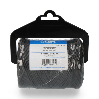Cordel rafia negro 600/1 calibre 1,7 mm x 120 m