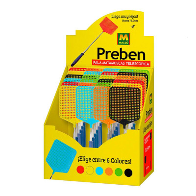 Pala matamoscas telescópica, colores surtidos, 29,5-72,5 cm