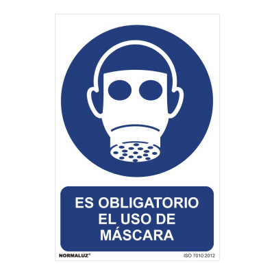 Cartel "es obligatorio el uso de mascara" (pvc 0,7mm) 30x40cm normaluz