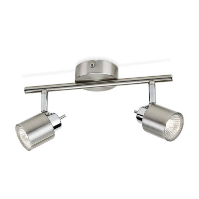 Foco 2 elementos meranti gu10 (bombilla no incluida) color cromo mate 15,5 x 10 x 28 cm