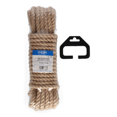 Cuerda yute natural 3 cabos calibre 10 mm x 10 m