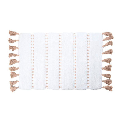 Alfombra de baño 'pom pom' marron 50 x 75 cm