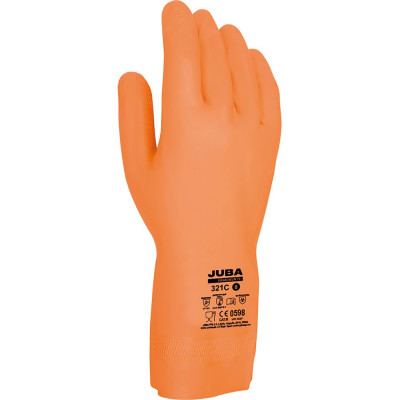 Guante látex / neopreno, flocado interior algodón, naranja, t-09