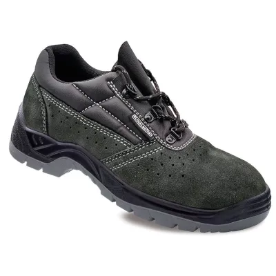 Zapatos de seguridad piel serraje perforada gris oscuro s1p src talla 42