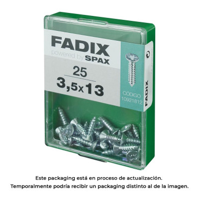 Caja m 25 unid. tornillo rosca chapa cp cinc 3,5x13mm fadix