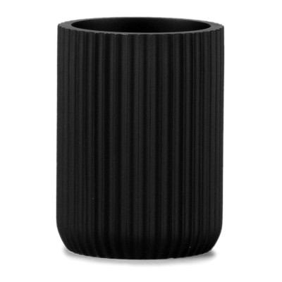 Portacepillos resina negro mate ø7 x 9,5 cm
