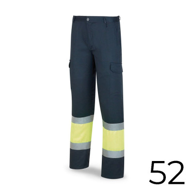 Pantalon poliester/algodón bicolor alta visibilidad azul/amarillo talla 52 388pfxyfa/52