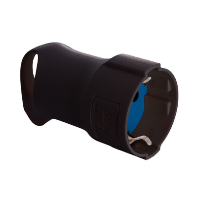 Base tipo f 4,8 mm 16 a 250 v t/tl con anilla para fácil extracción, negra