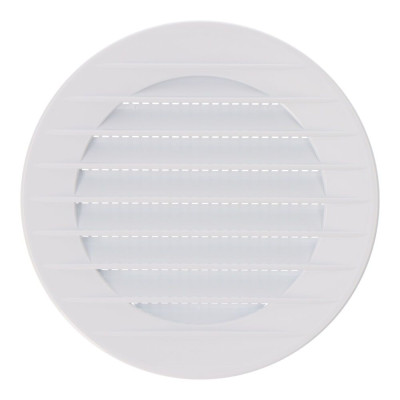 Rejilla ventilación redonda empotrable con mosquitera ø80mm abs blanca