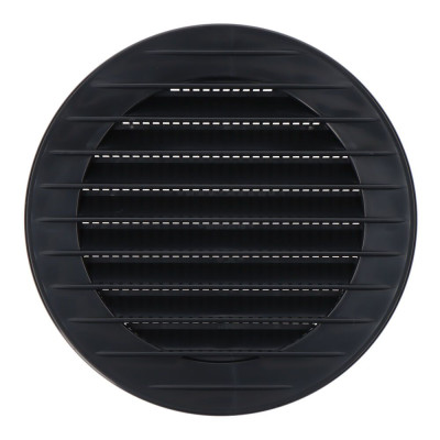 Rejilla ventilación redonda empotrable con mosquitera ø90mm abs gris antracita