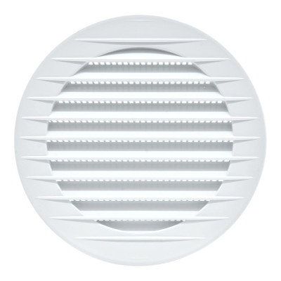 Rejilla ventilación redonda empotrable con mosquitera ø100mm abs blanca