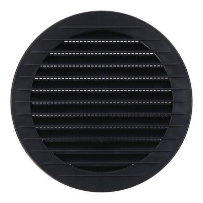 Rejilla ventilación redonda empotrable con mosquitera ø125mm abs gris antracita