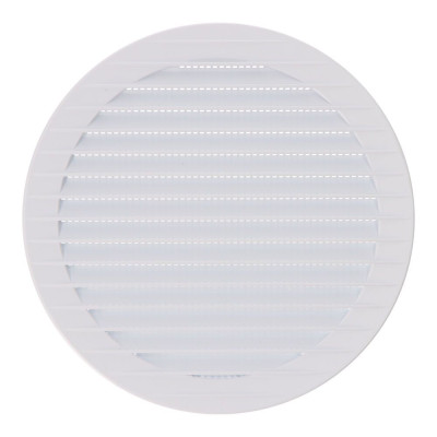 Rejilla ventilación redonda empotrable con mosquitera ø150mm abs blanca