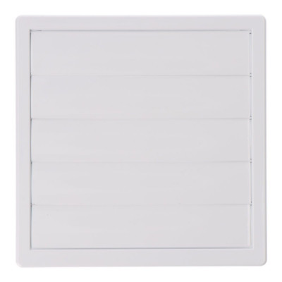 Rejilla ventilación cuadrada empotrable con lamas móviles 170x170mm enclavamiento ø100mm abs blanca