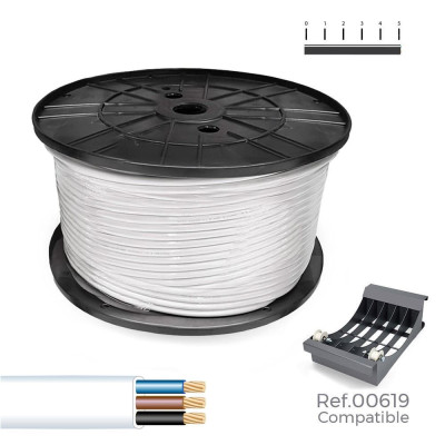 Manguera plana 3 x 1,50 mm² blanca, 200 m. (bobina grande)