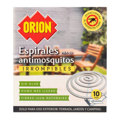 Espiral anti-mosquitos, 10 uds + 2 soportes