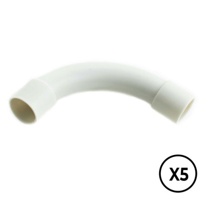 Manguito pvc curvado a 90° ø 16 mm, gris, 5 unidades