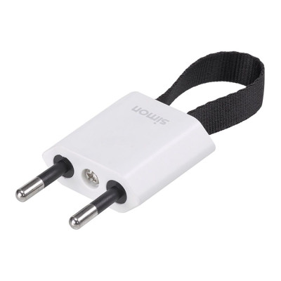 Clavija 2p+tt schuko salida frontal y lateral 10 a 250 v~ facil extracción blanca