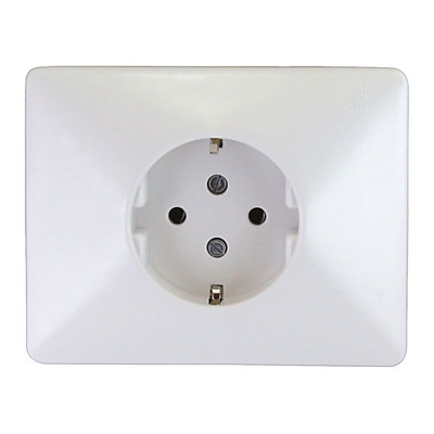 Base enchufe 2p+tt schuko 25a 380 v~ blanco