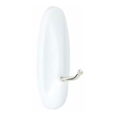 Command gancho punta metálica, mediano, blanco, 29 x 79 x 29 mm, 2 uds + 4 tiras, carga max 1,3 kg