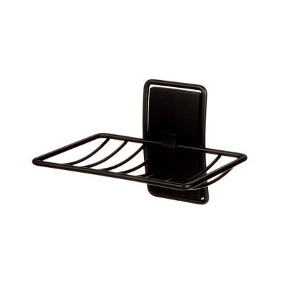 Command jabonera para baño, negro mate, 1 ud + 2 tiras, máx 900 gr