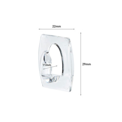 Command mini ganchos, transparentes, 22 x 29 x 11 mm, 6 uds + 8 tiras, máx 225 g