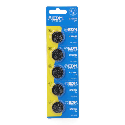 Micro pila de botón litio max-pro cr2032 3 v ø20,0 x 3,2 mm blister 5 uds