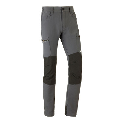 Pantalón multibolsillo elástico dynamic gris, talla xxl