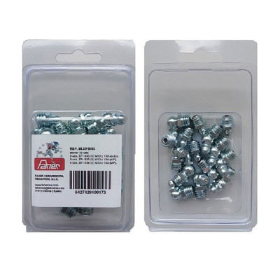 Engrasador recto ef-503 con rosca 1/8 gas-28 h, blíster 10 uds