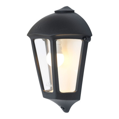 Farol de pared giulio, transparente, e27, negro, 265 x 135 x 375 mm