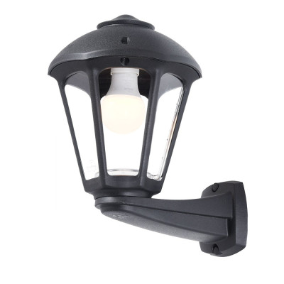 Farol pared con brazo nardo/giampy, transparente, e27, negro, 210 x 270 x 315 mm