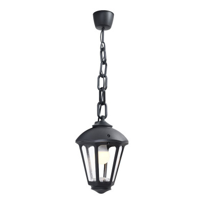 Farol techo con cadena sicar/giampy, transparente, e27, negro, ø210 x 750 mm