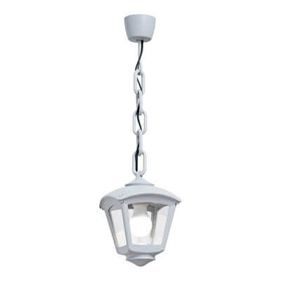 Farol techo con cadena sicar/roby, transparente, e27, blanco, 195 x 195 x 700 mm