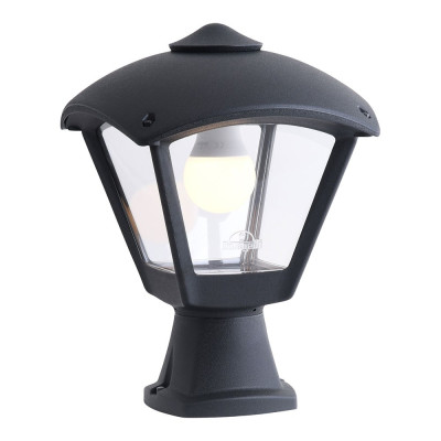 Farol sobremuro disma/roby, transparente, e27, negro, 195 x 195 x 290 mm