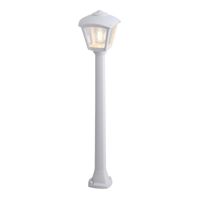 Farol baliza con poste giaffa/roby, transparente, e27, blanco, 195 x 195 x 945 mm