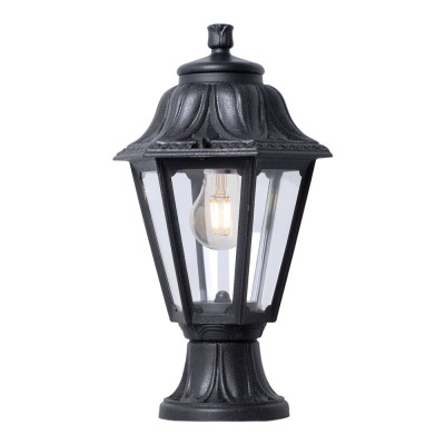 Farol sobremuro mikrolot/anna, transparente, e27, negro, ø220 x 385 mm