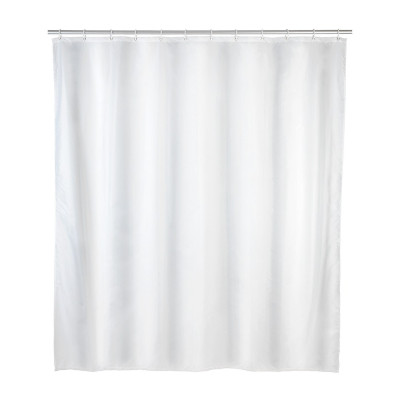 Cortina de ducha de poliéster, blanco, 180 x 200 cm