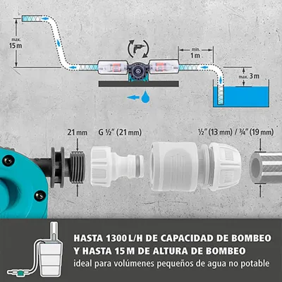 Bomba para taladro, solid 1300 l/h