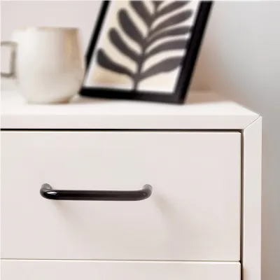 Tirador de mueble tipo asa, modelo 152, de hierro con acabado negro, 96 mm