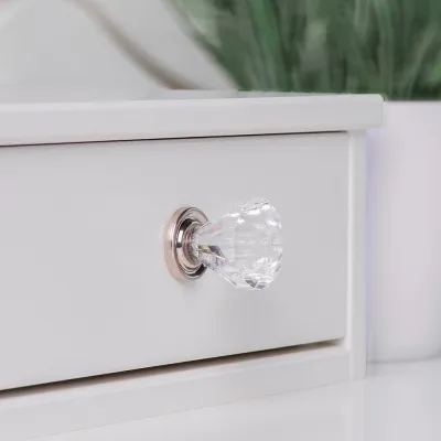 Pomo para mueble, modelo 487, de abs transparente con acabado cromo brillo, ø30 mm, blíster 4 uds