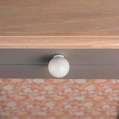 Pomo para mueble, modelo 308, de abs con acabado blanco, ø28 mm