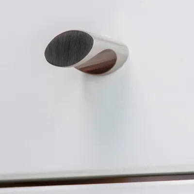 Pomo para mueble, modelo 719, de zamak con acabado níquel satinado, ø17 mm, blíster 4 uds