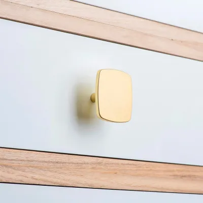 Pomo para mueble, modelo 778, de zamak con acabado oro mate, ø40 mm, blíster 4 uds
